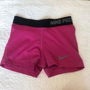 Pink Nike Pro Dri-Fit Shorts